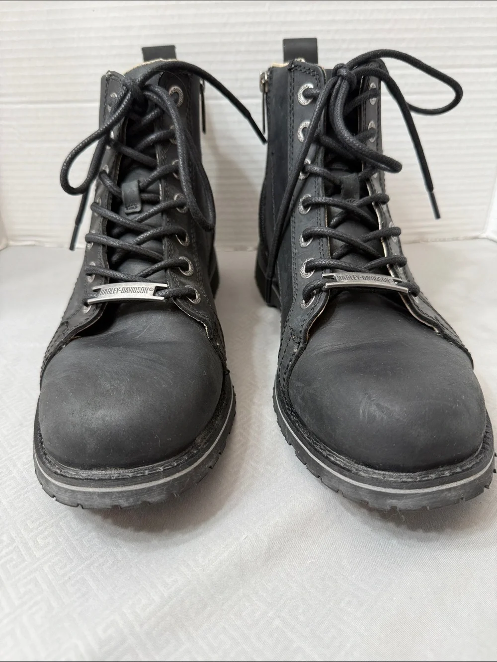 Harley-Davidson Men’s Size 9.5 Stratford Black orLeather Lace-Up Motorcycle Boot